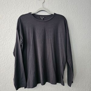 Eileen Fisher Graphite Tencel Lyocell Crew Neck Top Size S